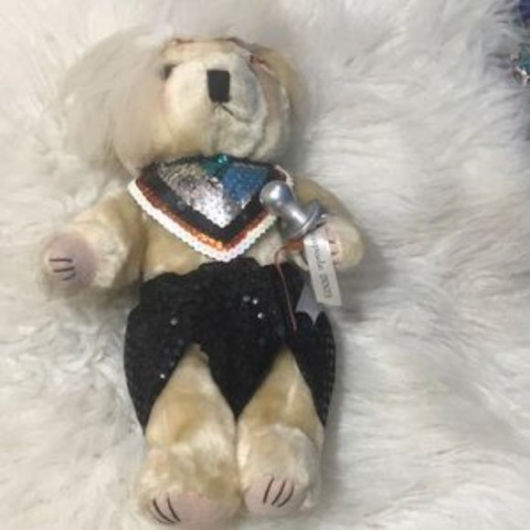 ๐ Escapade Plush Bear with a Sequin Diaper Bib Pacifier - Picture 3 of 10